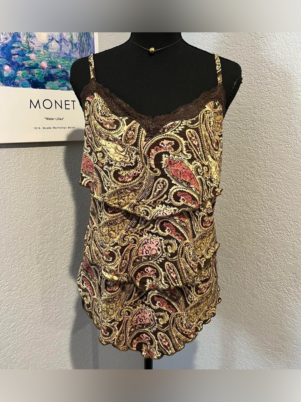 Y2K Venezia Brown Layered Tank Top